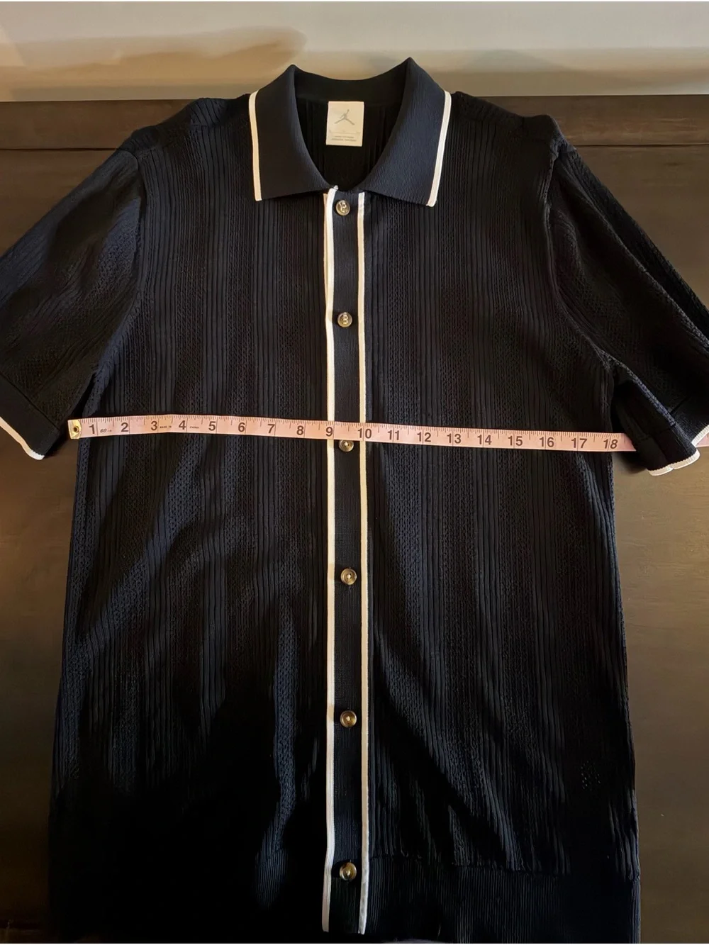 Jordan Navy Short-Sleeve Polo with White Piping